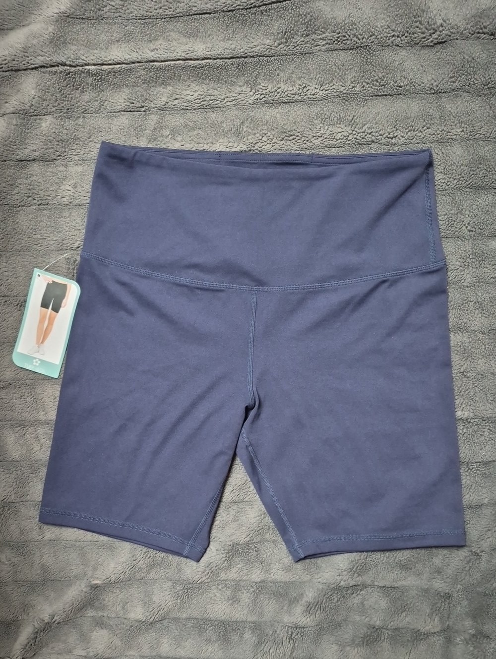 Tuff Veda Highrise 8" Inseam Navy Blue Active Bike Shorts Size Large, New W Tags